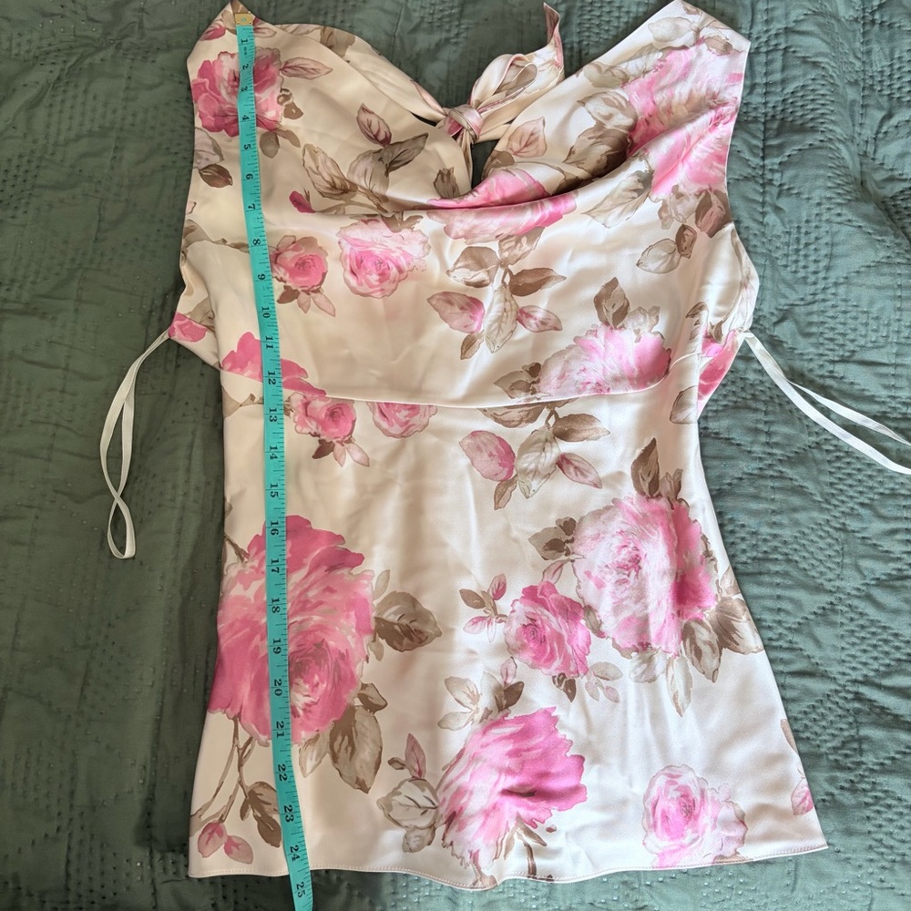 VINTAGE 2004 Y2K Silk Floral Top - Picture 8 of 9